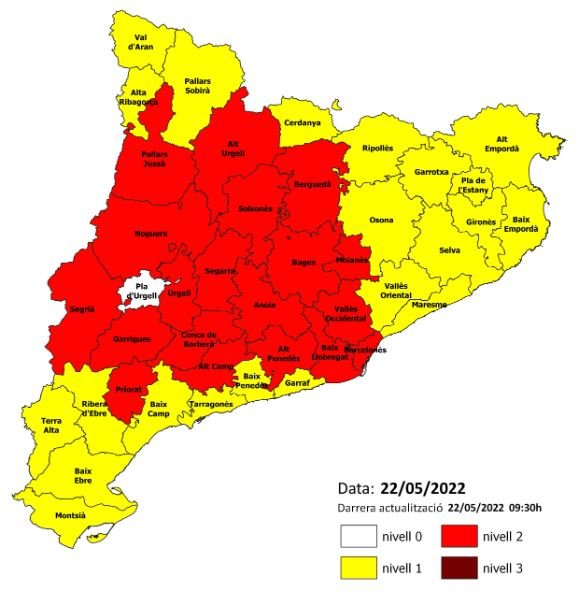 Riesgo de incendios Catalunya 22 de mayo Agents Rurals
