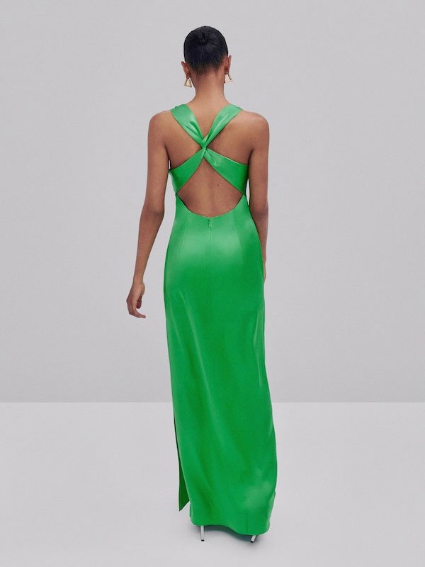 Vestido drapeado de seda Vestido drapeado de seda