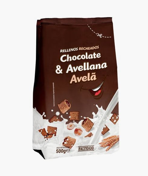 Cereales rellenos de chocolate y avellana de Hacendado Cereales rellenos de chocolate y avellana de Hacendado