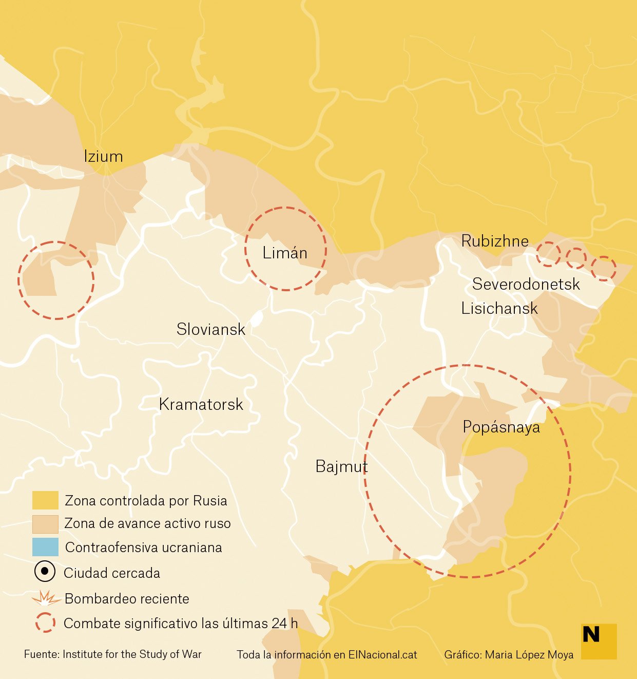 Mapa Ucraïna Donbas 23 maig cas   Maria López Moya 