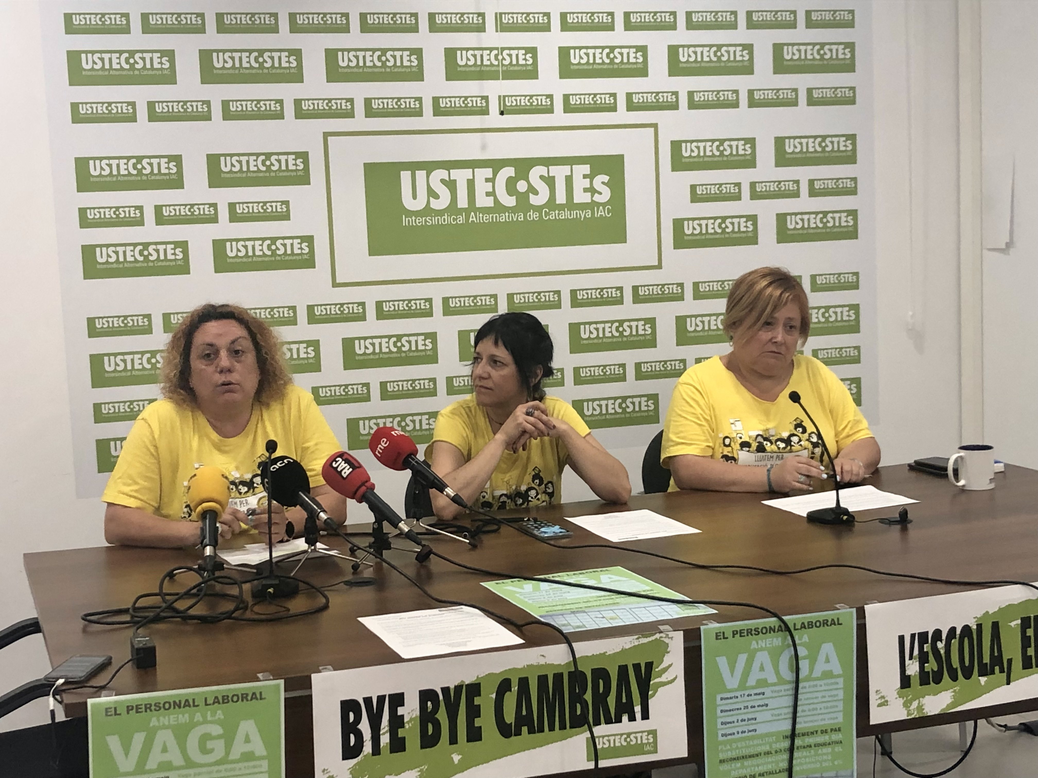 USTEC duu a la vaga i manifestació d’ensenyament el personal laboral del Departament