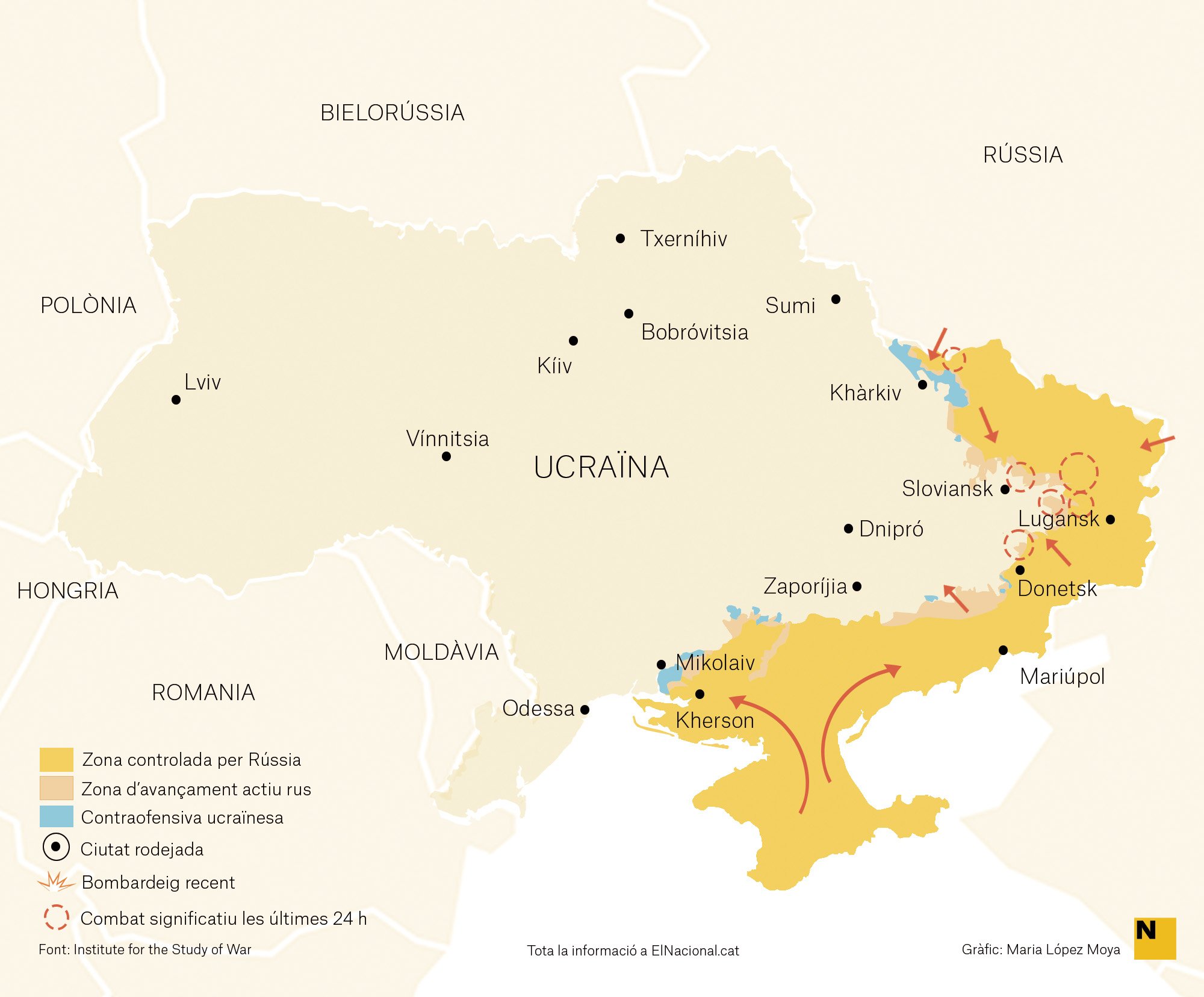 Mapa Ucraïna Guerra 24 maig cat Maria López Moya