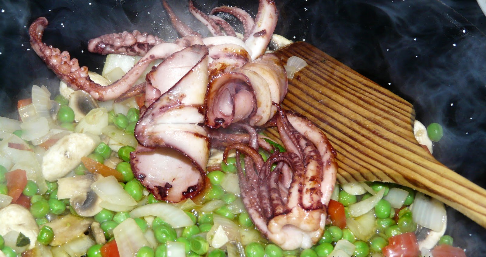 arros bacalla calamars xampinyons pas16