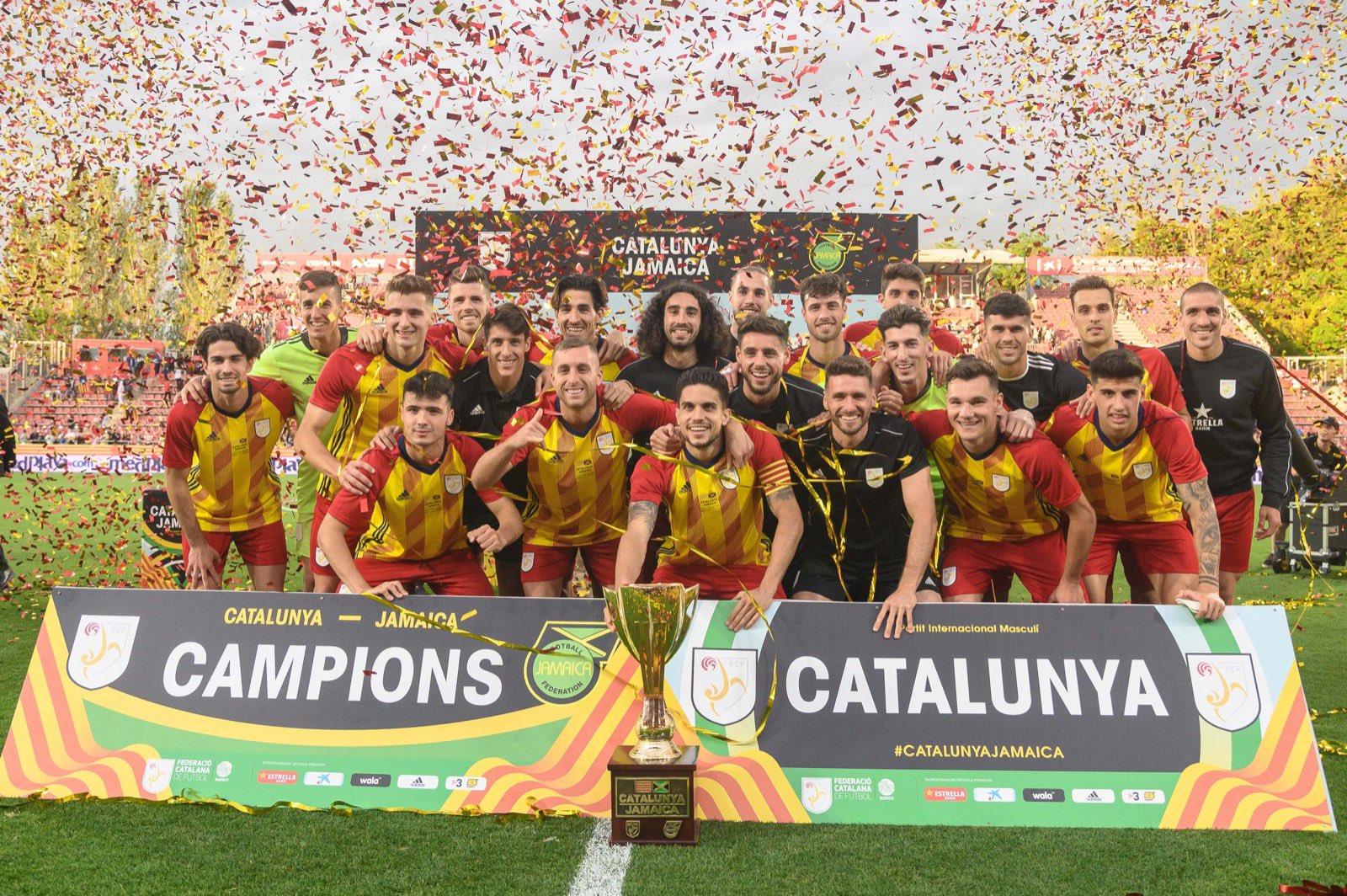 Exhibición y goleada de Catalunya contra Jamaica (6-0) en una jornada festiva en Montilivi