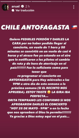 Instastorie de Anuel AA Instastorie de Anuel AA