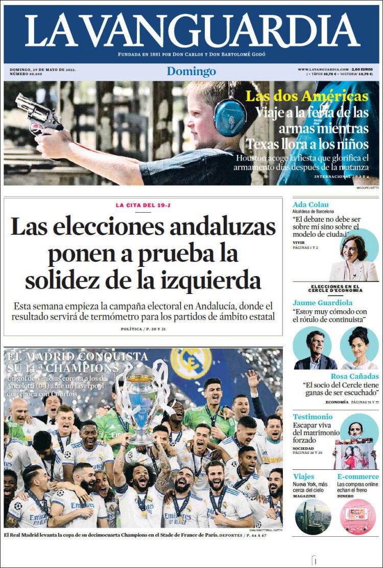 portada la vanguardia 29 mayo 2022 portada la vanguardia 29 mayo 2022