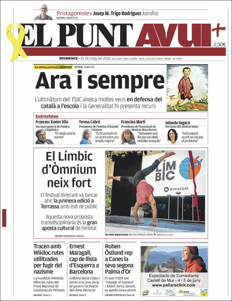 portada el punt avui 29 mayo 2022 portada el punt avui 29 mayo 2022