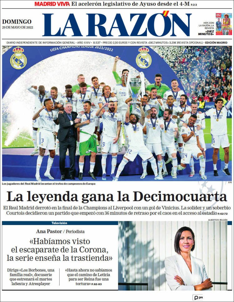 portada la razón 29 mayo 2022 portada la razón 29 mayo 2022
