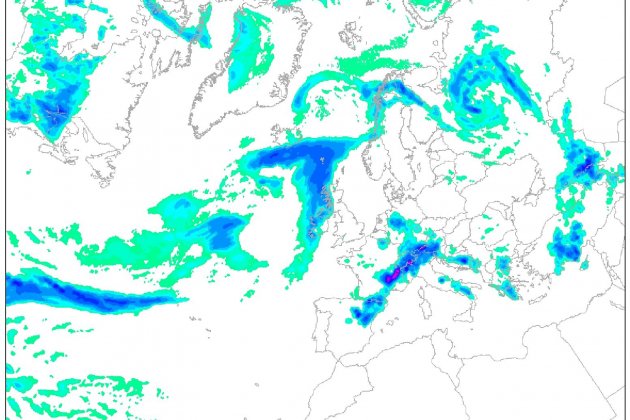 Mapa previsto Segunda Pascua 2022 / Imagen: GFS Wetterzentrale.de