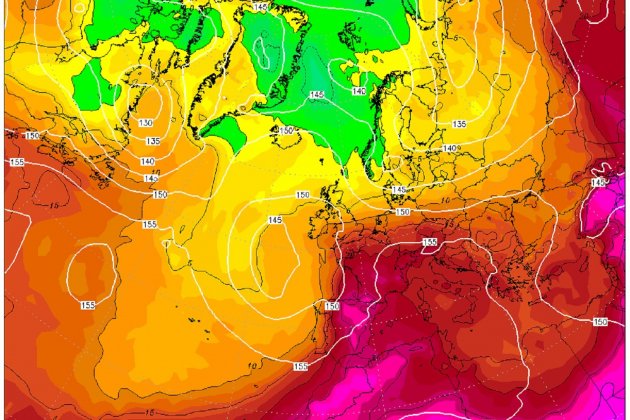 Previsión calor mes de junio Catalunya 2022 / Imagen: GFS Wetterzentrale.de