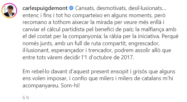 TUIT instagram carles puigdemont TUIT instagram carles puigdemont