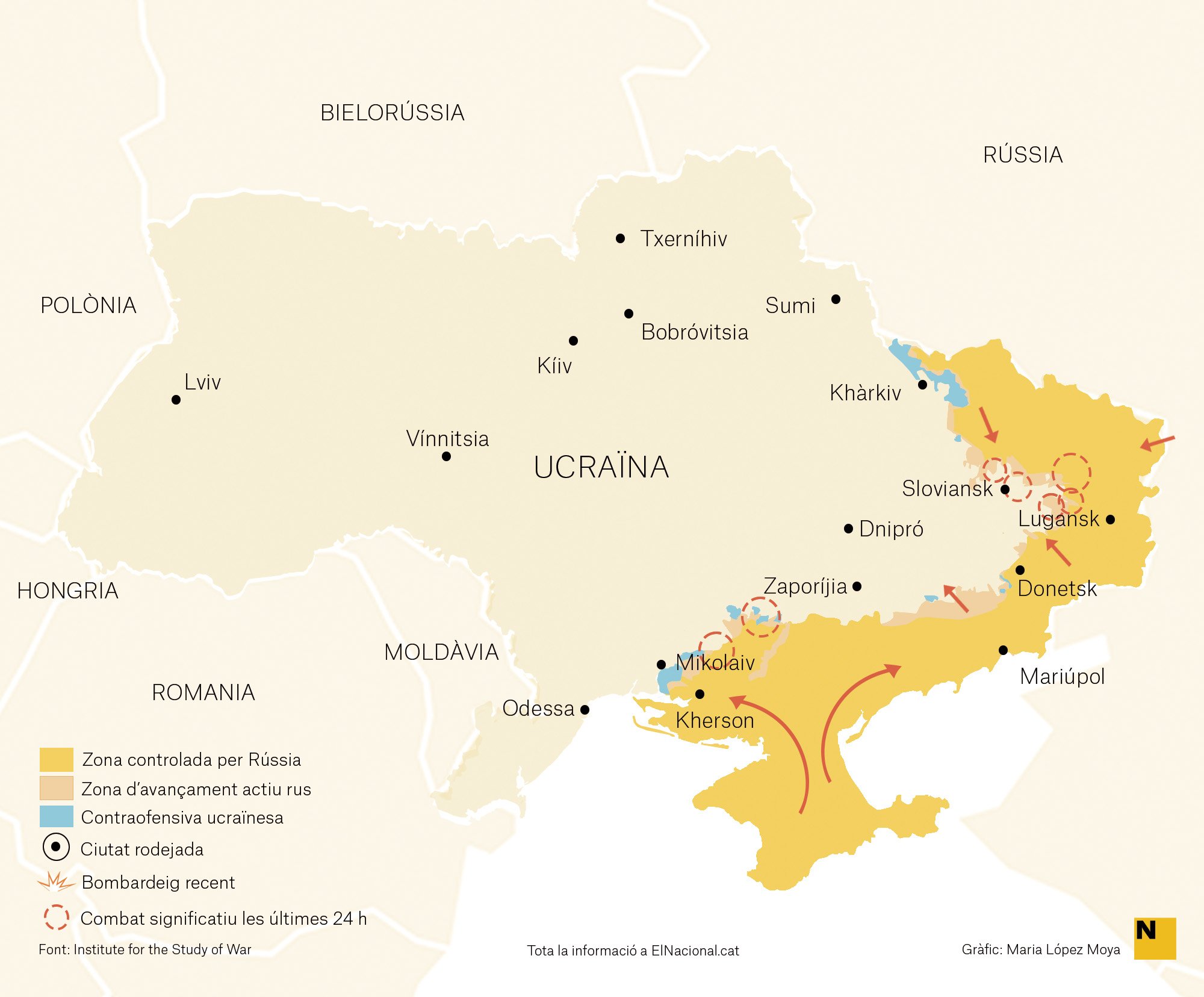 Mapa Ucraïna Guerra 1 juny cat Maria López Moya