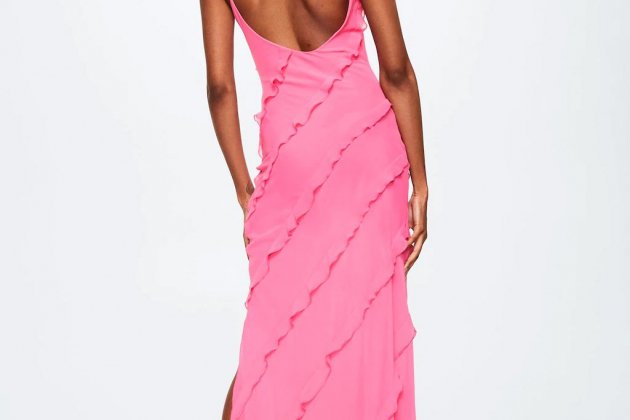 Vestido de gasa con volantes