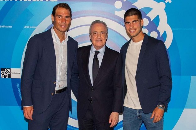 Rafa Nadal Florentino Perez Carlos Alcaraz @realmadrid Rafa Nadal Florentino Perez Carlos Alcaraz @realmadrid