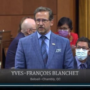 El diputado del Bloque Quebequés Yves François Blanchet interviene en el Parlamento de Canadá   Captura de Pantalla