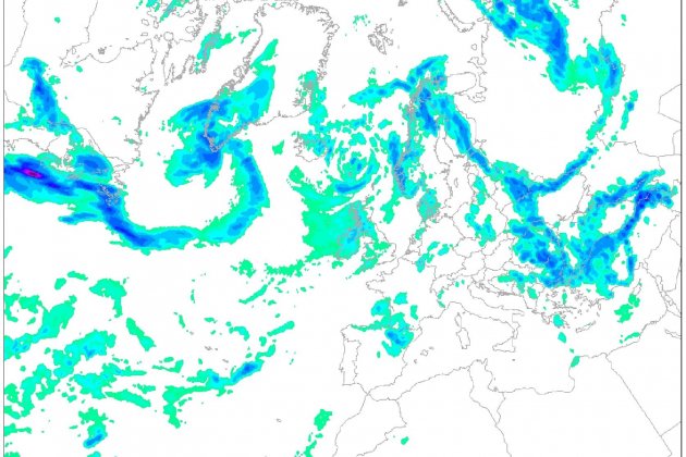 Mapa del tiempo previsto Catalunya / Mapa: GFS Wetterzentrale.de