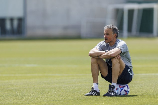 Luis Enrique sentado balon seleccion espanola EFE