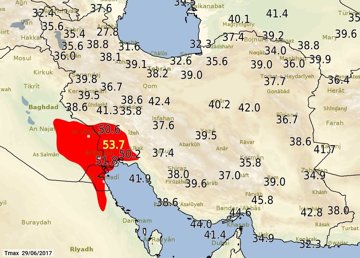 Ola de calor sin precedentes en el Irán con temperaturas de 54 grados