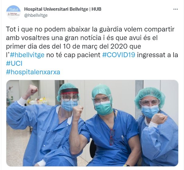 TUIT pacientes ningún paciente con covid bellvitge