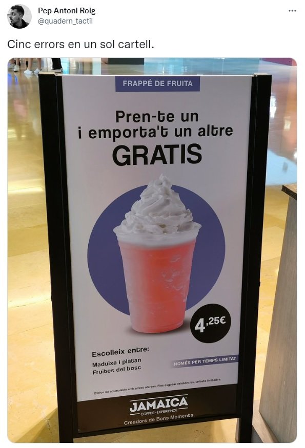 tuit cartel cafe faltar ortografía tuit cartel cafe faltar ortografía
