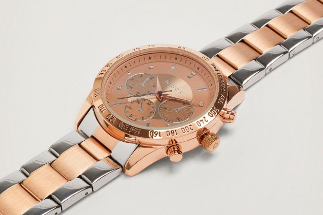 Rellotge amb braçalet d'acer bicolor1