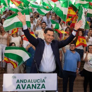 Presidente junta candidato PP reelección Juanma Moreno elecciones Andalucía acto Malaga / Foto: Efe