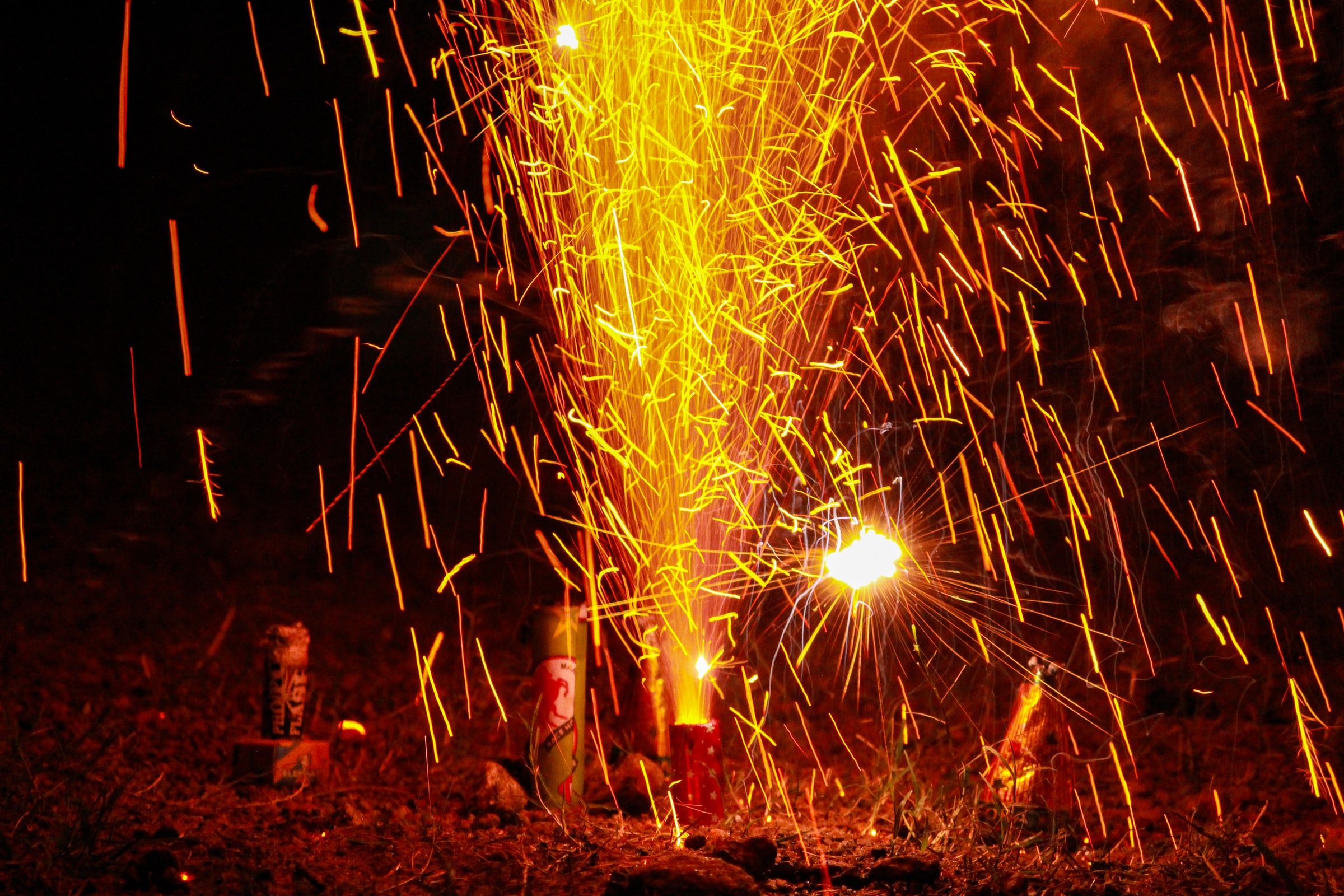 fuegos artificiales en la playa