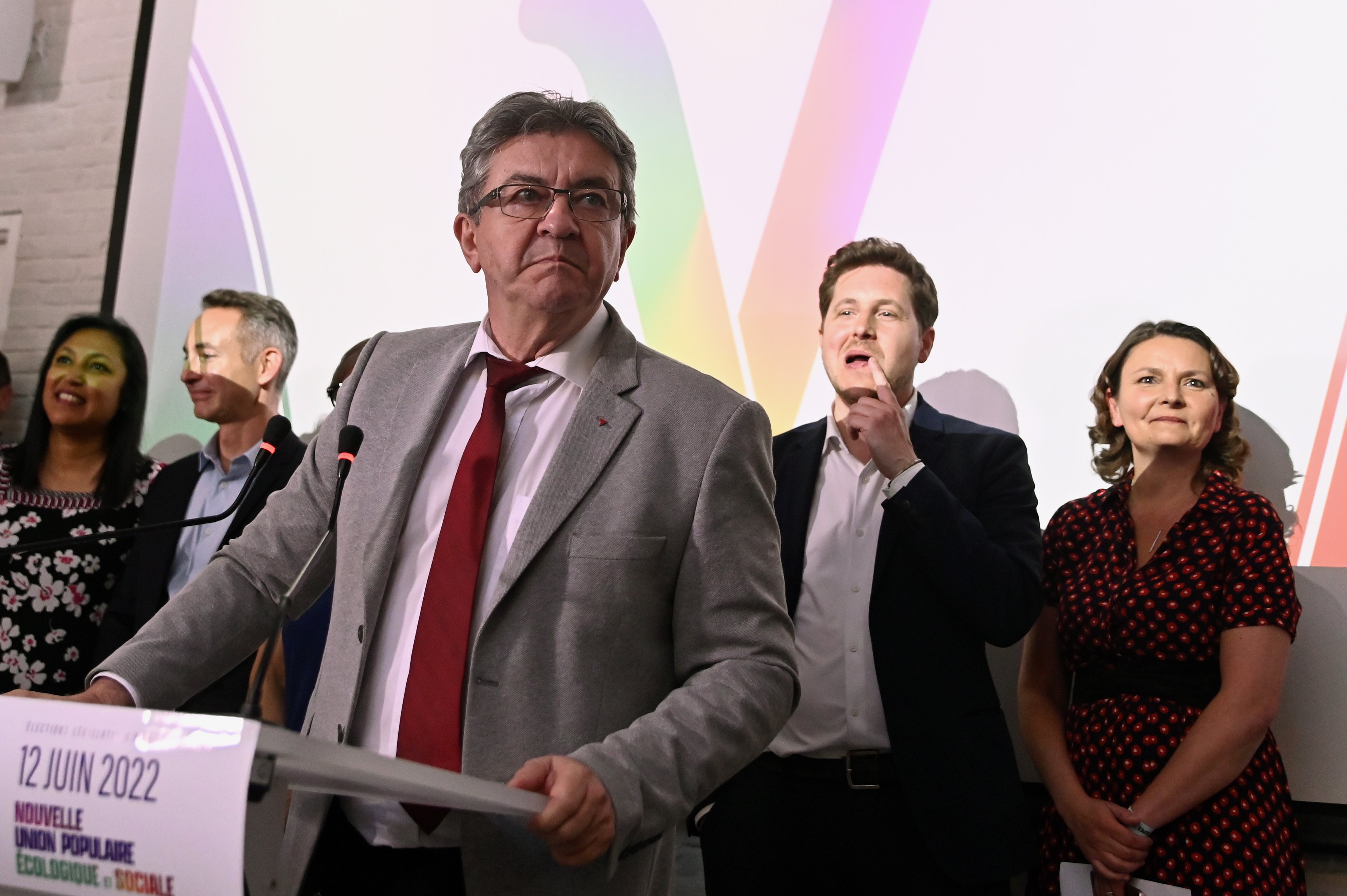 El líder de Nupes, Jean Luc Mélenchon, tras la primera vuelta de las elecciones legislativas de Francia   Europa Press