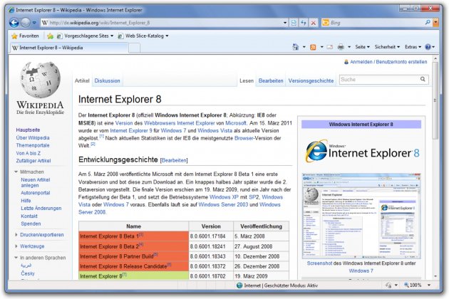 Windows Internet Explorer 8