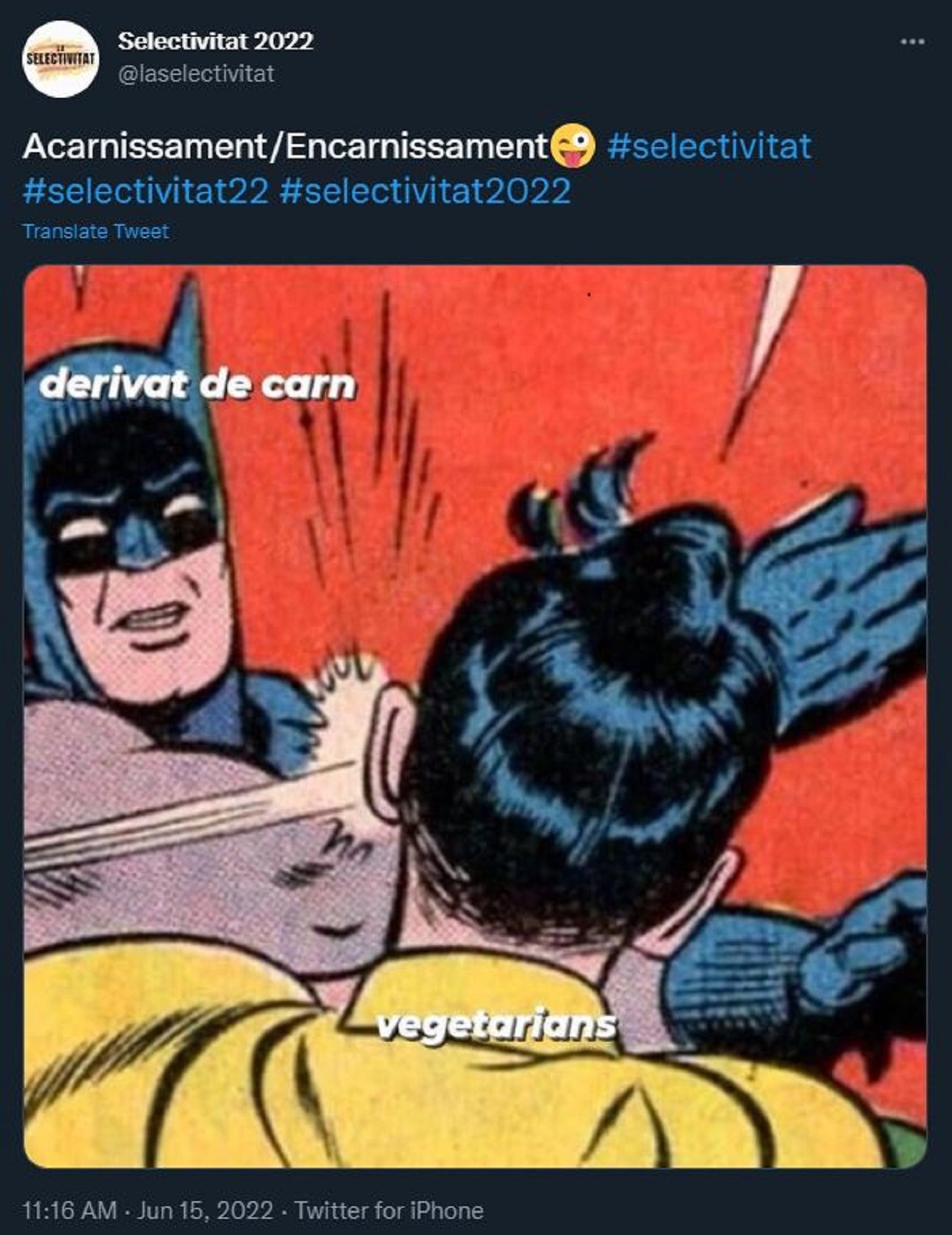 Ensañamiento derivado de la carne meme examen catalán selectividad 2022