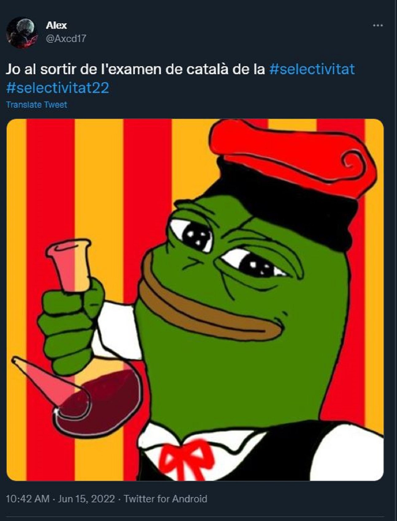 Meme examen catalán selectividad 2022