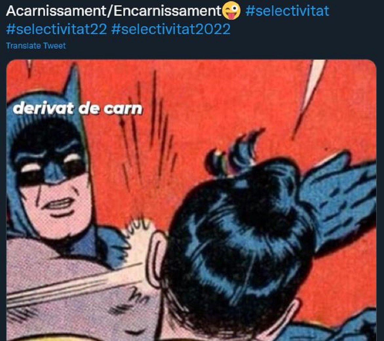 ¿"Encarnissament o acarnissament"? Memes del derivado de carne en el examen de catalán de Selectividad 2022