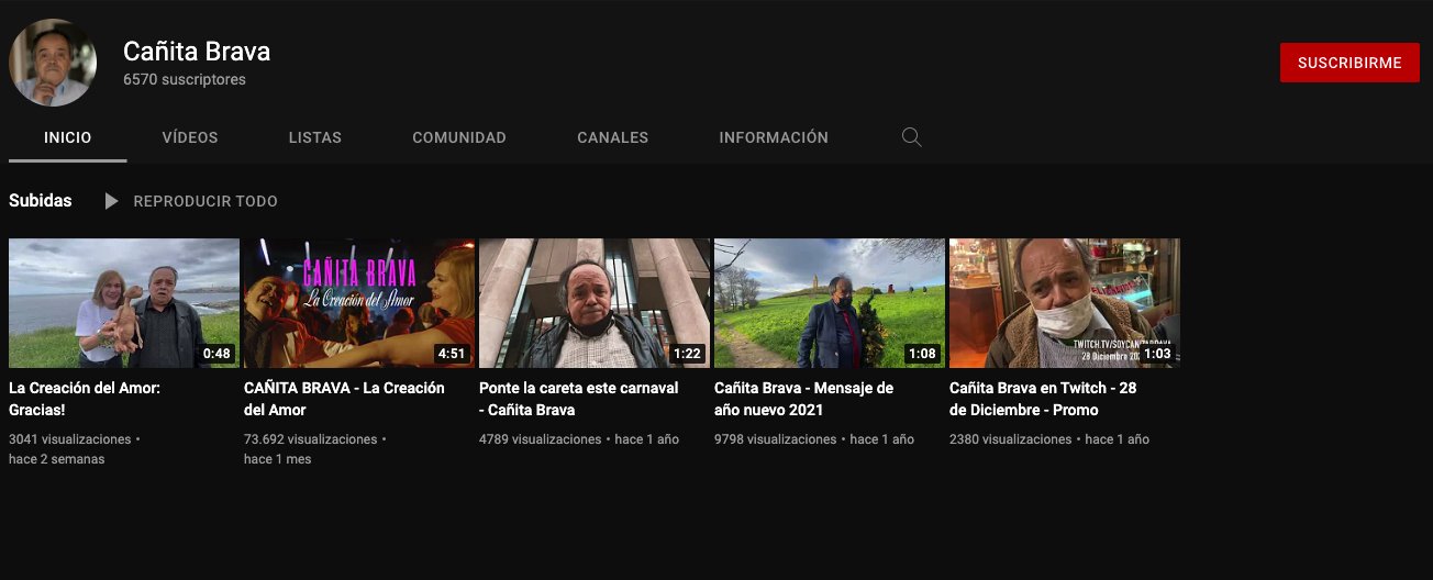 Cañita Brava canal Youtube 