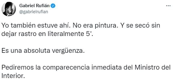 TUIT Gabriel Rufián, sobre detención de activistas climáticos