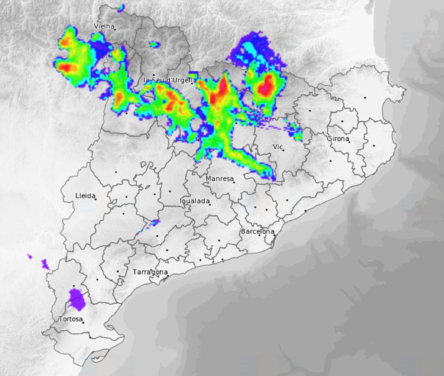 Radar fuertes tormentas y granizadas 15 de junio del 2022 Meteocat Servicio Meteorológico de Catalunya