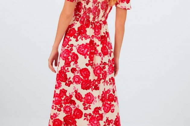 Vestit midi llaci up amb estampat de flors Vestit midi llaci up amb estampat de flors