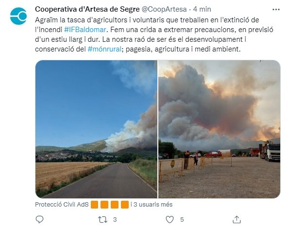 TUIT cooperativa artesa de segre incendios TUIT cooperativa artesa de segre incendios