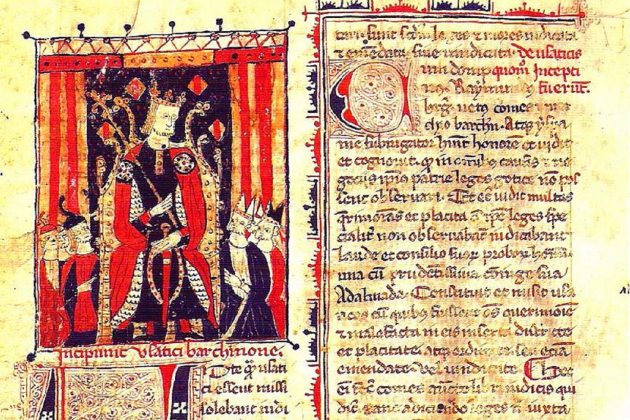 Compilació del segle XIII dels Usatges de Barcelona. Font Arxiu de la Corona d'Aragó