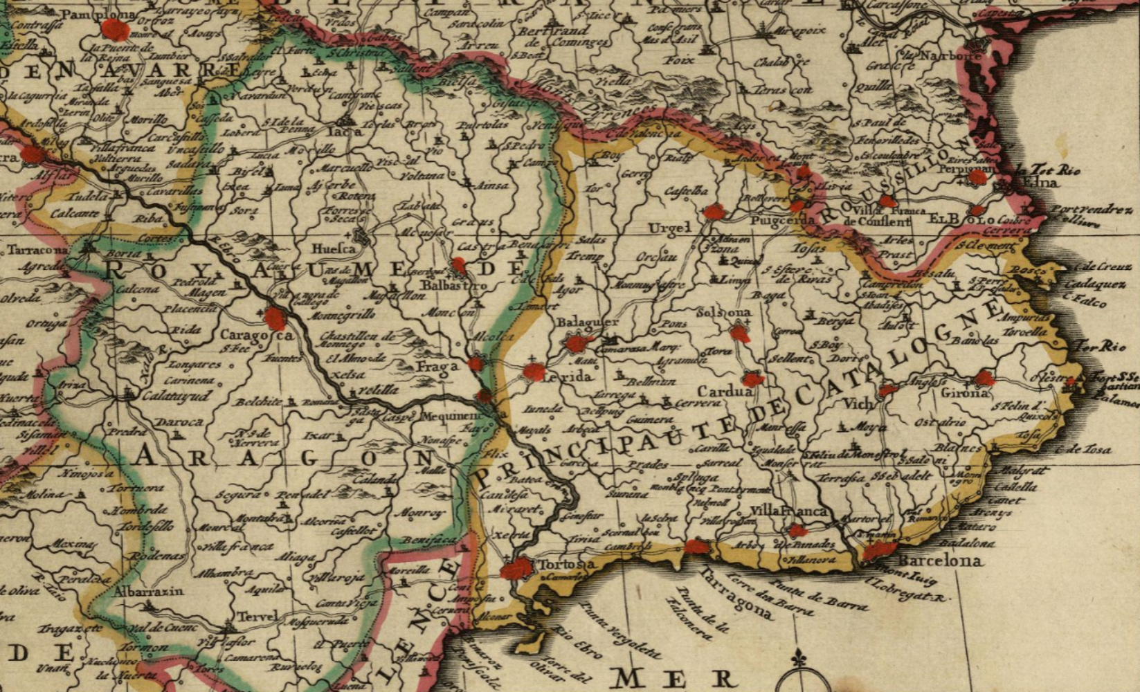 Mapa del curso del Ebro (1705). Fuente Cartoteca de Catalunya Mapa del curso del Ebro (1705). Fuente Cartoteca de Catalunya