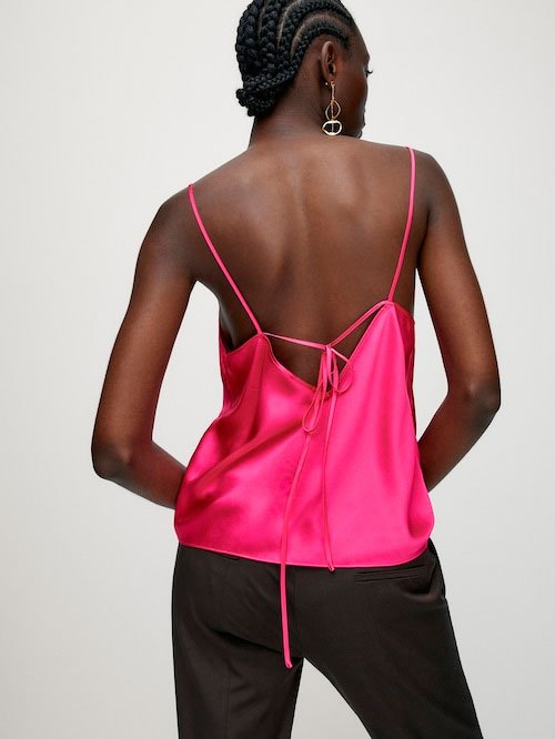 Top drapeado 100% seda