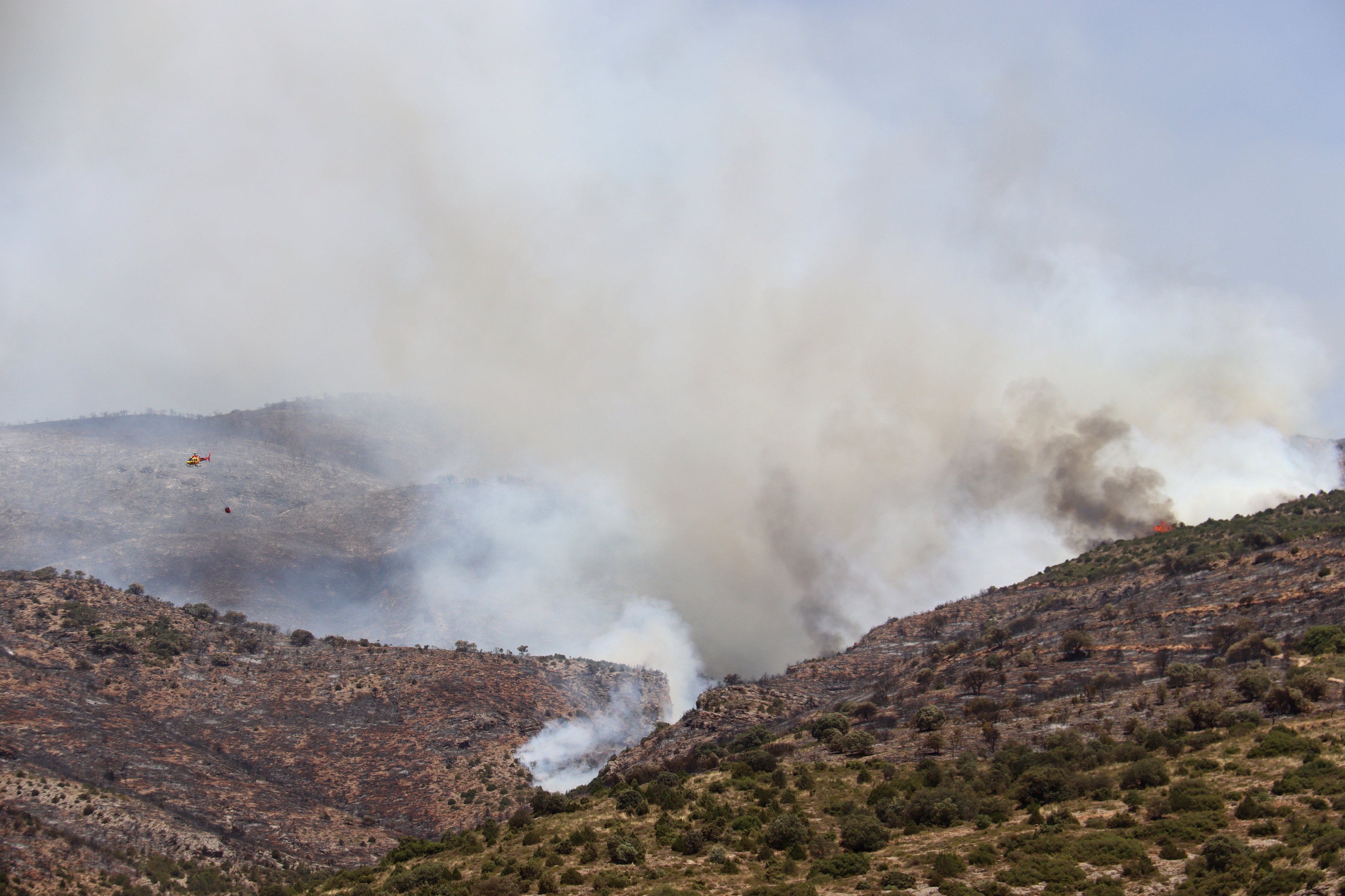 L'incendi de Peramola i Oliana segueix cremant: té un potencial de fins a 1.000 hectàrees