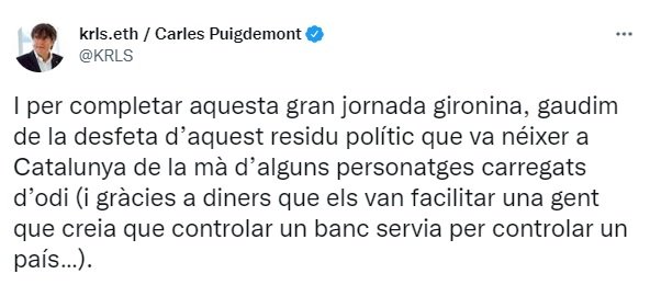 TUIT Puigdemont elecciones andaluzas