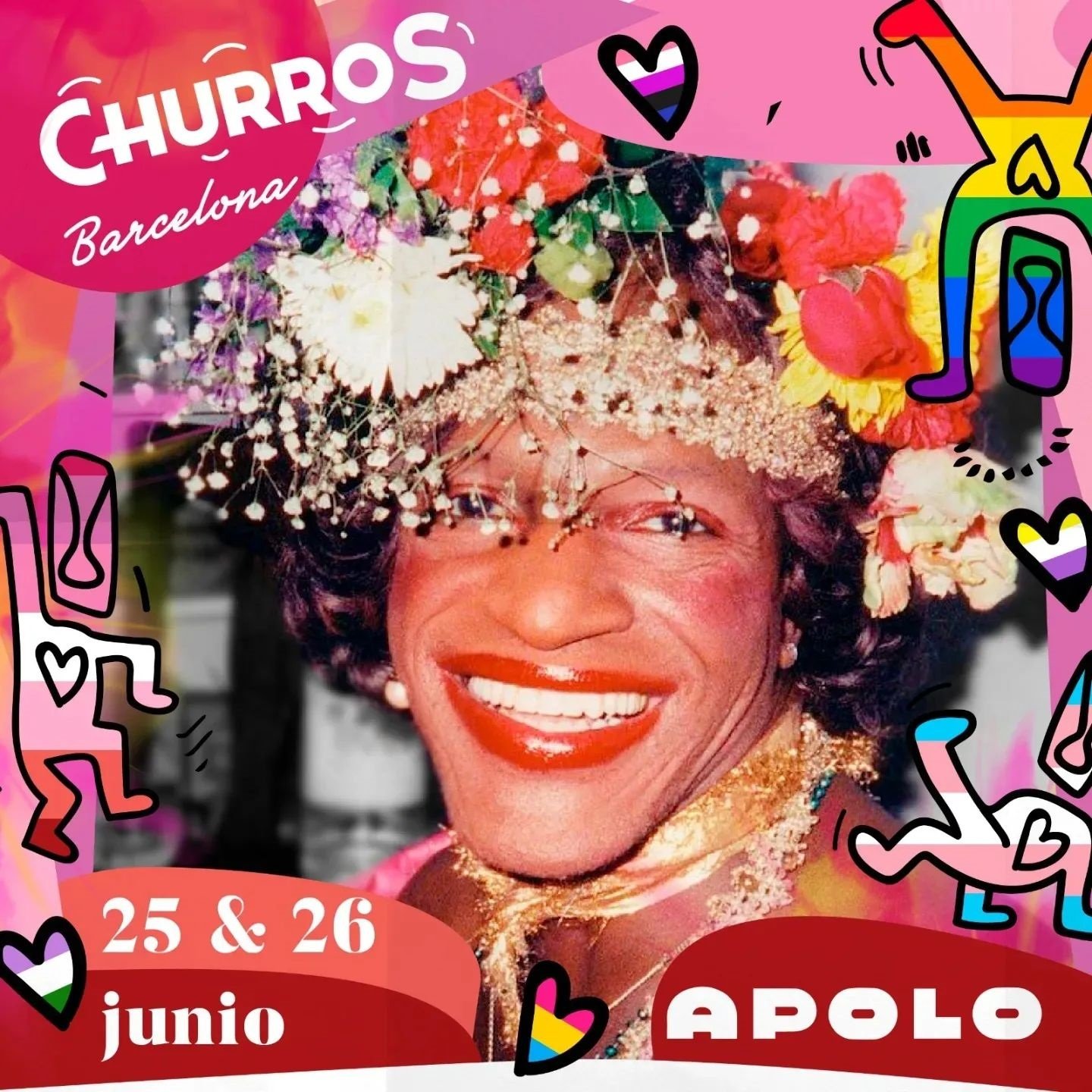 Churros con chocolate fiesta Sala Apolo Pride Barcelona 2022