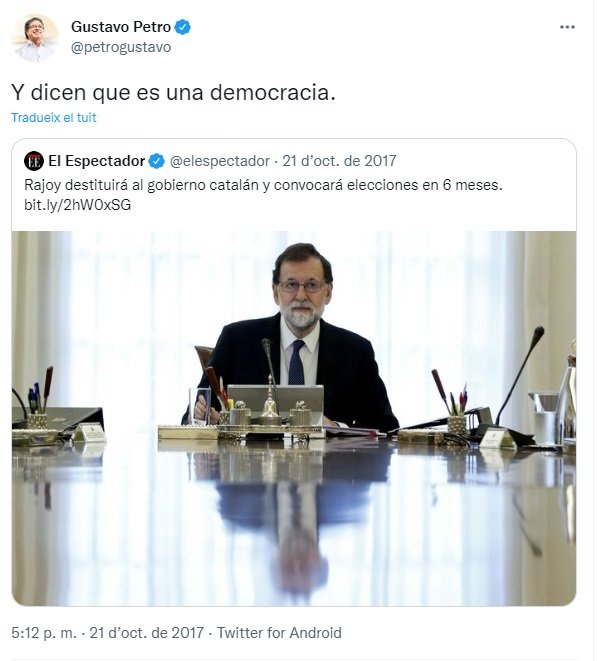 TUIT Gustavo Petr denuncia actuacion Rajoy TUIT Gustavo Petr denuncia actuacion Rajoy