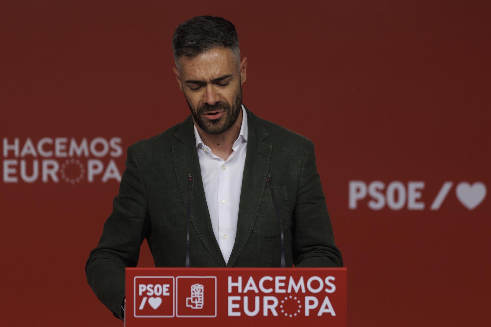 El portavoz de la ejecutiva del PSOE, Felipe Sicilia, tras las elecciones de Andalucía   Efe