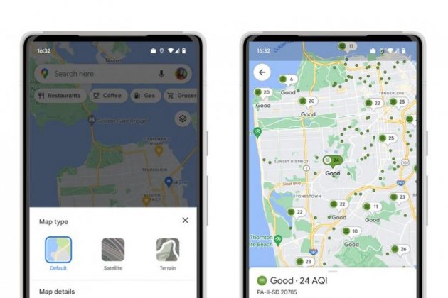 Google Maps permet conèixer la qualitat de l'aire en algunes ciutats.