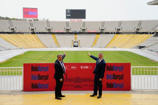 Joan Laporta Jaume Collboni Estadi Olimpico Lluis Companys Montjuic EFE