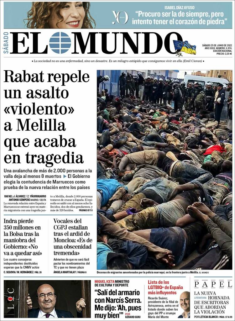 portada El Mundo 25 junio 2022 portada El Mundo 25 junio 2022