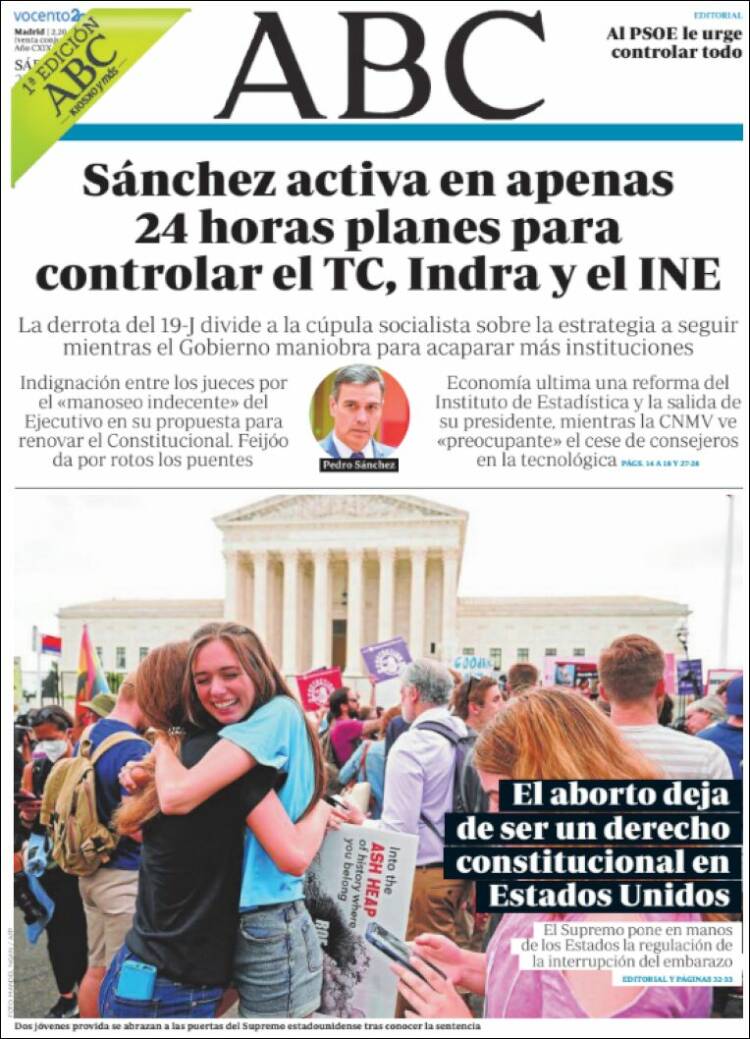 portada ABC 25 junio 2022 portada ABC 25 junio 2022