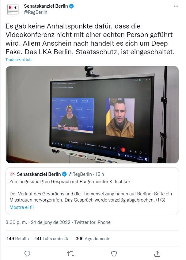 TUIT reunión alcaldesa Berlín falsifico alcalde Kyiv TUIT reunión alcaldesa Berlín falsifico alcalde Kyiv